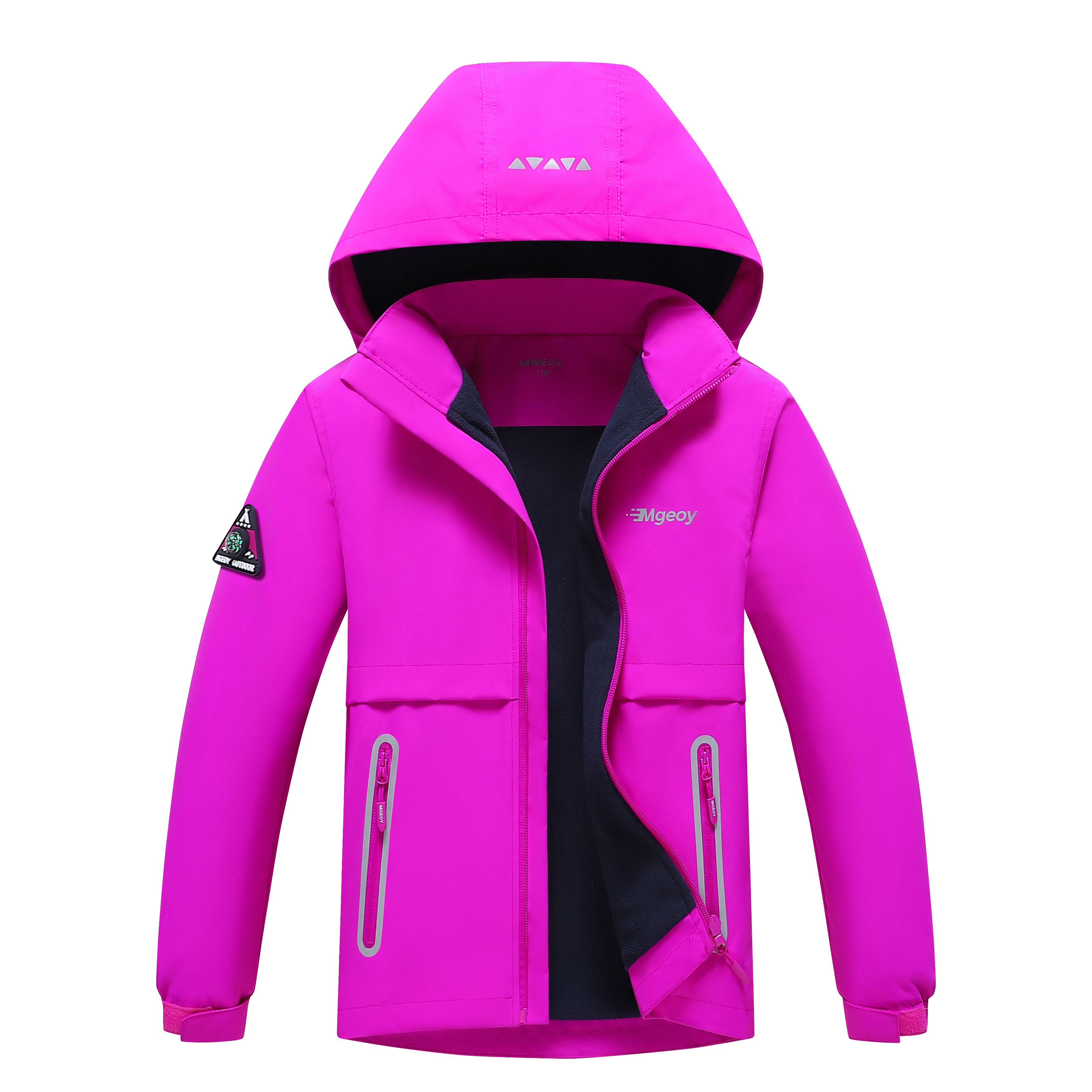 MGEOY Boys Girls Rain Jackets Lightweight Waterproof Hooded Raincoats Windbreakers for Kids，Sizes 4-16