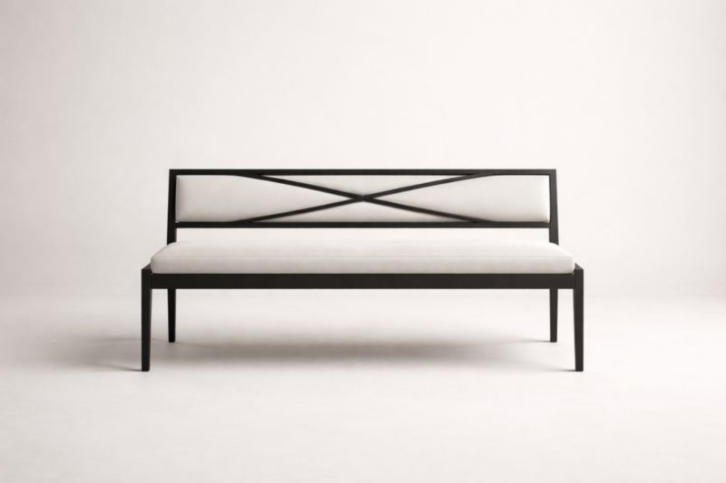 Panca in Alluminio con Imbottitura in Poliestere Bianco