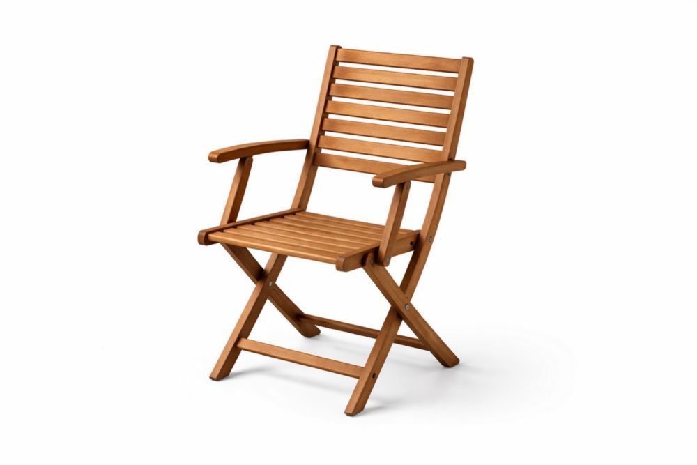 Sedia Pieghevole da Esterno in Legno Massello Marrone