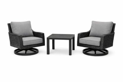 Set da giardino 3 pezzi con poltrone in rattan e tavolino in alluminio