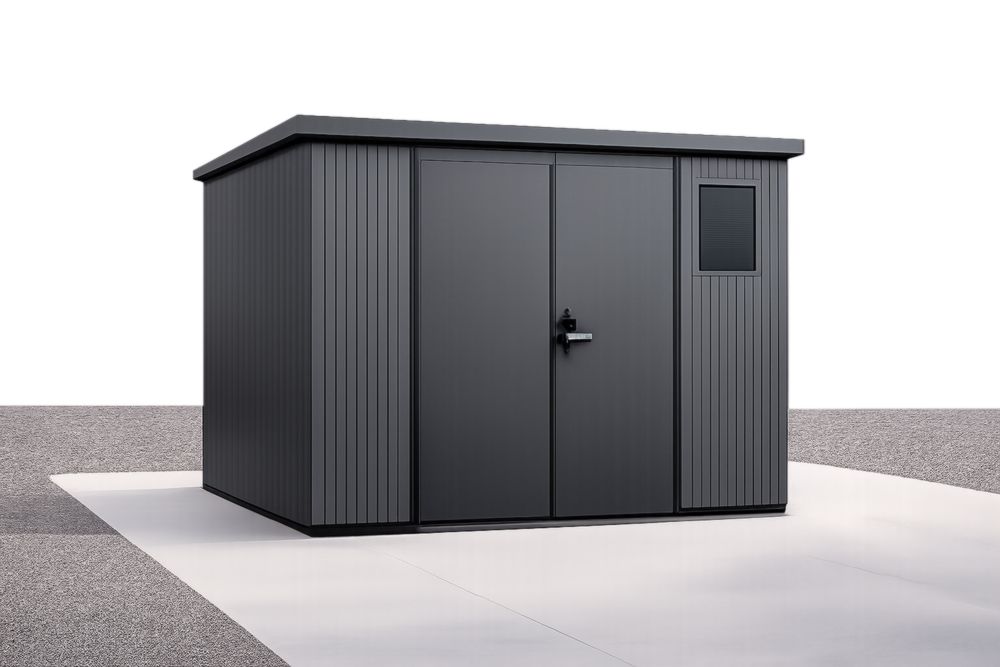 Capanno in Acciaio Grigio con Porta Doppia