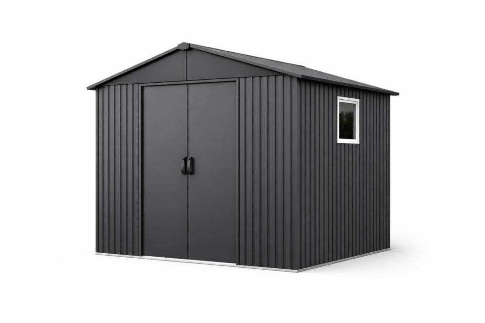 Capanno da Ripostiglio in Acciaio Zincato Grigio con Finestra