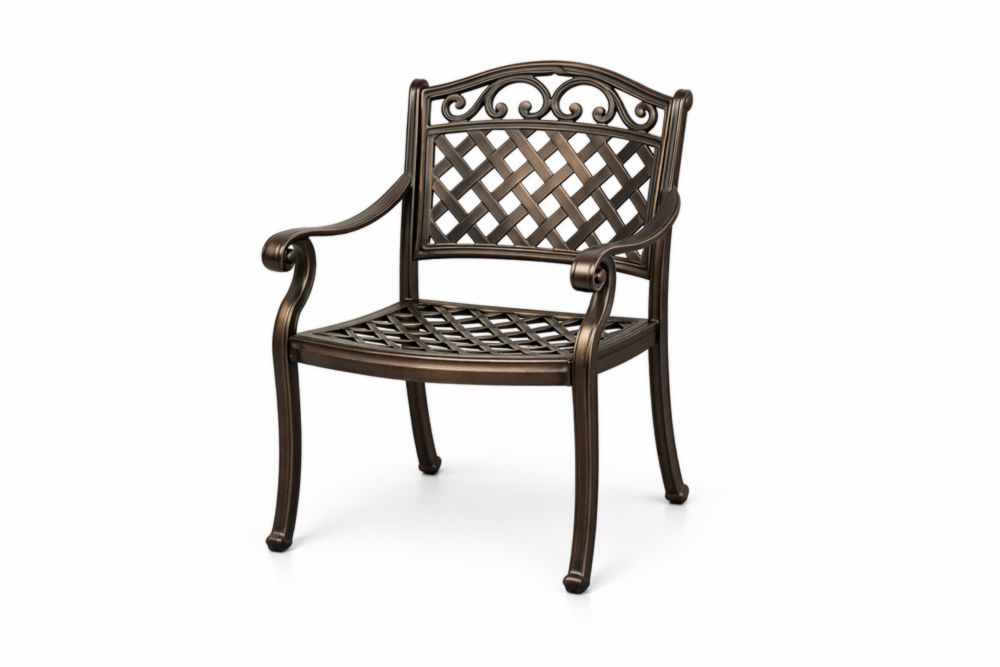 Sedia da pranzo da giardino in Alluminio finitura Bronzo intrecciata