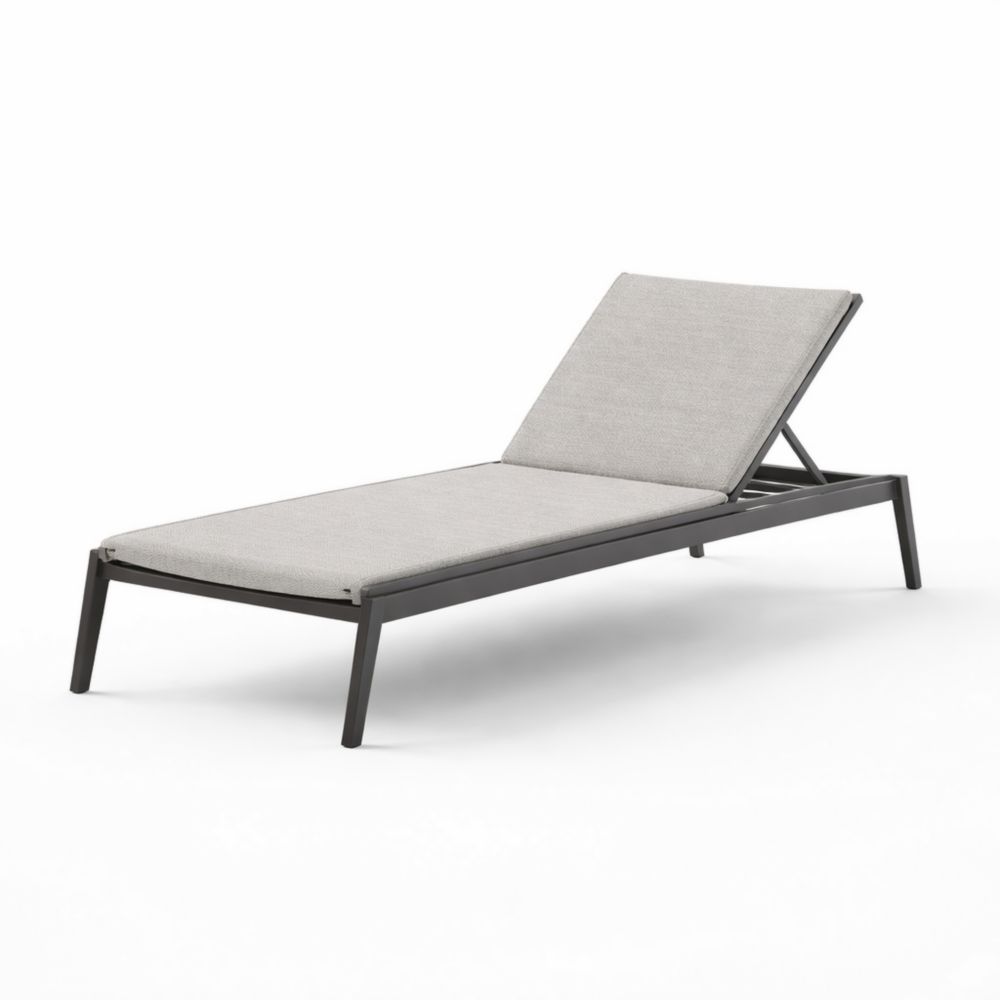 Lettino Prendisole in Alluminio Grigio con Cuscino Regolabile