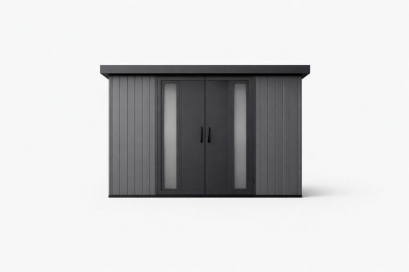 Capanno da Giardino in Resina con Porta a Doppia Anta Grigia