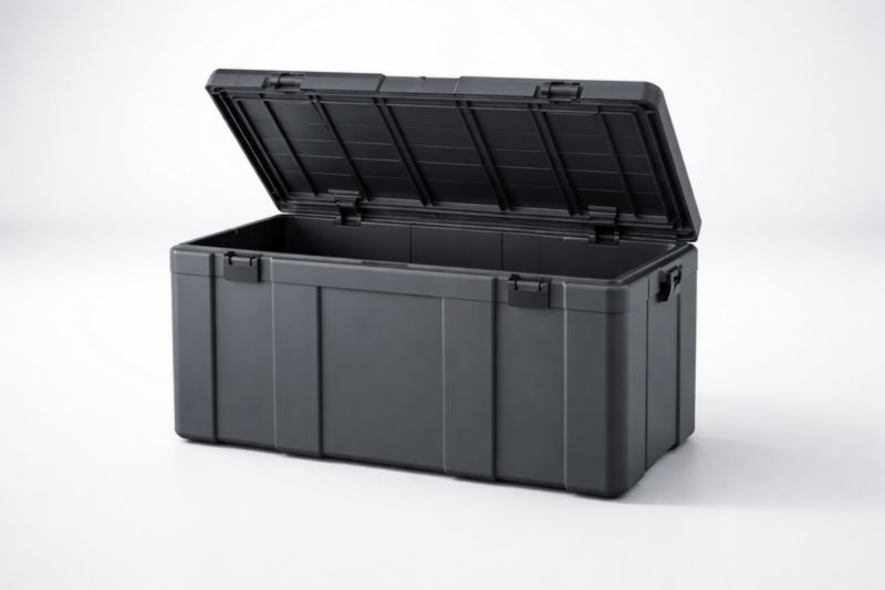 Scatola di Stoccaggio in Polipropilene Nero con Coperchio 250 Litri