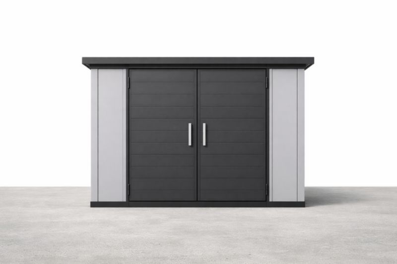 Capanno da Giardino in Acciaio Grigio/Nero