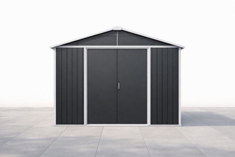 Capanno da Giardino in Acciaio Grigio 250 x 300 x 210 cm