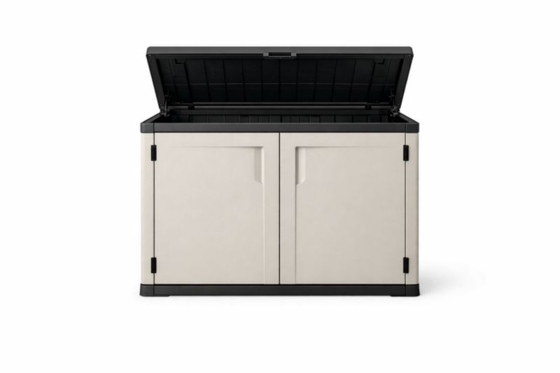 Stoccaggio da esterno in Polipropilene Beige/Nero 132x74x110 cm