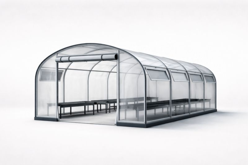 Serra in Policarbonato Trasparente con Struttura in Alluminio