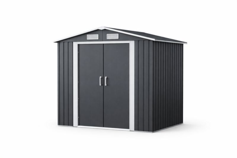 Capanno da Giardino in Acciaio con Doppia Porta Grigio