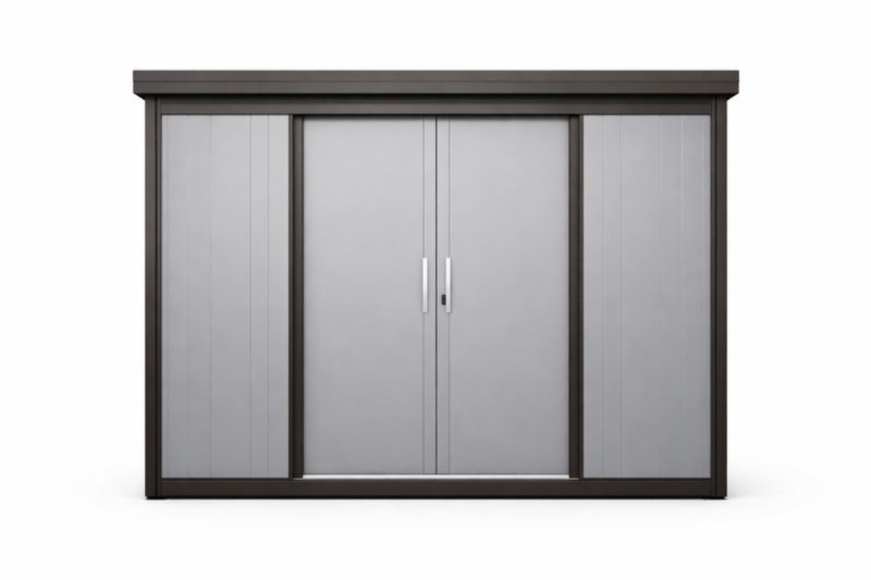Capanno da Giardino in Metallo con Porte Scorrevoli 200cm x 150cm