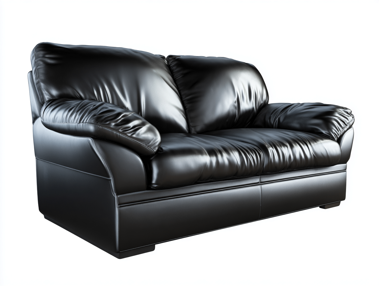Loveseat Genuine Leather Upholstery 62x36x34 (inches) - Black - Modern Comfort Seating-Nestgetyard