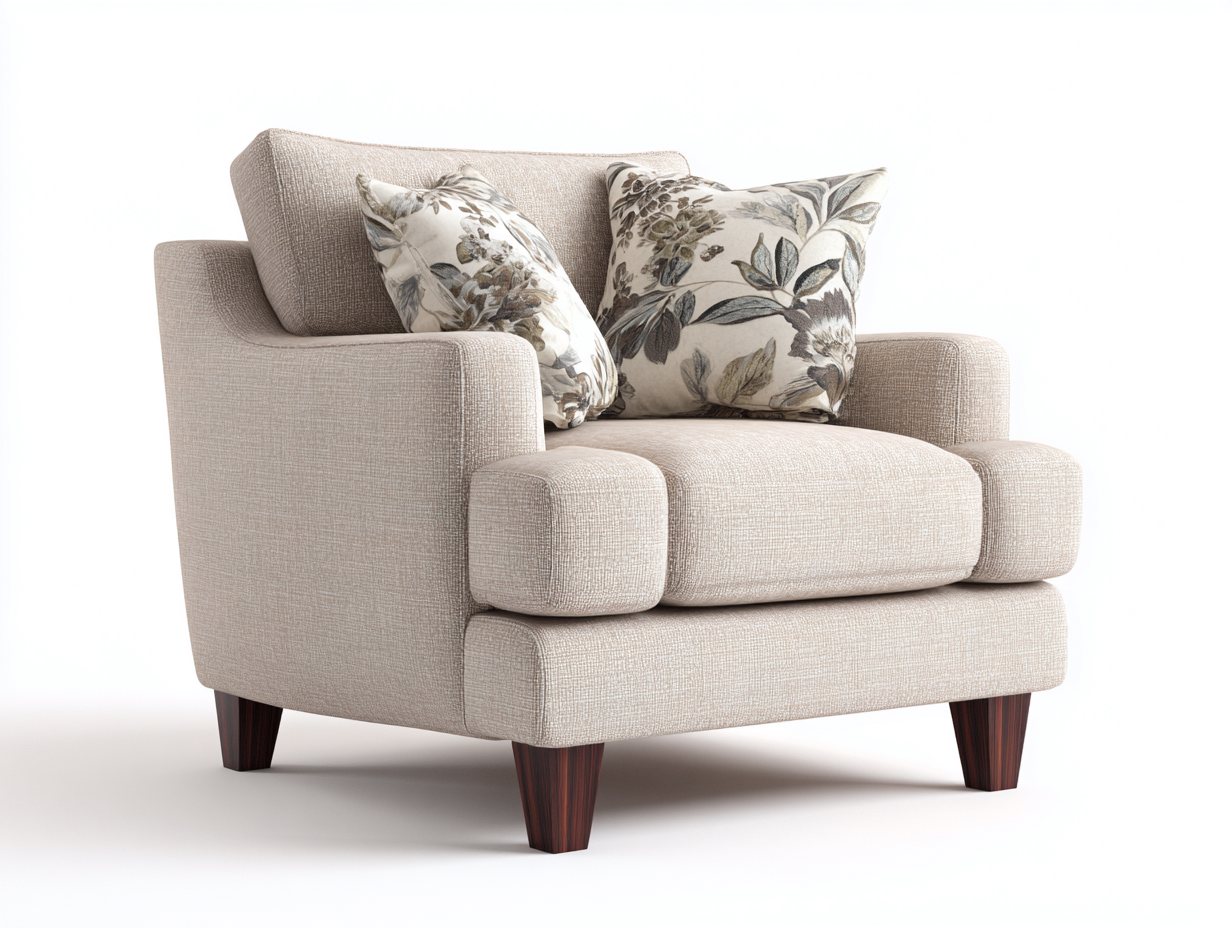 Fabric Armchairs upholstered fabric armchair 35.4x35.4x33.5 inches - beige - modern comfort design-Nestgetyard