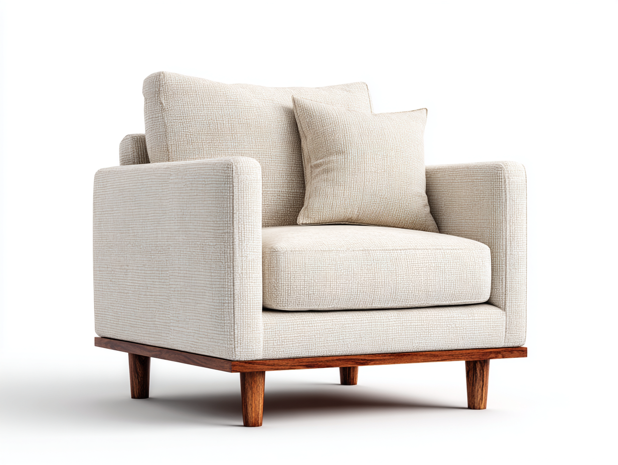 Fabric Armchairs Upholstered Fabric 31x33x34 inches - Beige - Modern Accent Seating-Nestgetyard