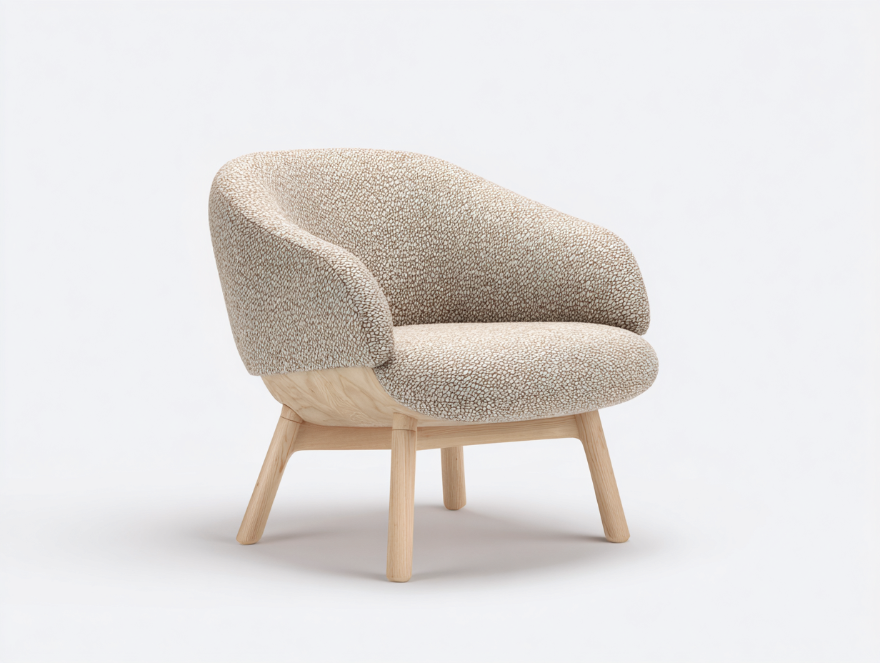 Fabric Armchairs Textured Fabric Upholstery 31x30x29 (inches) - Beige - Modern Accent Seating-Nestgetyard