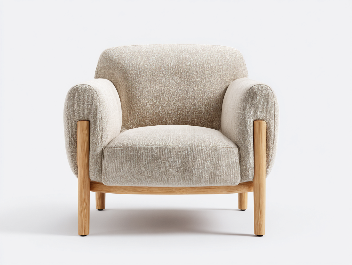 Fabric Armchairs upholstered fabric armchair 34.6x33.9x33.1 inches - beige - modern minimalist design-Nestgetyard