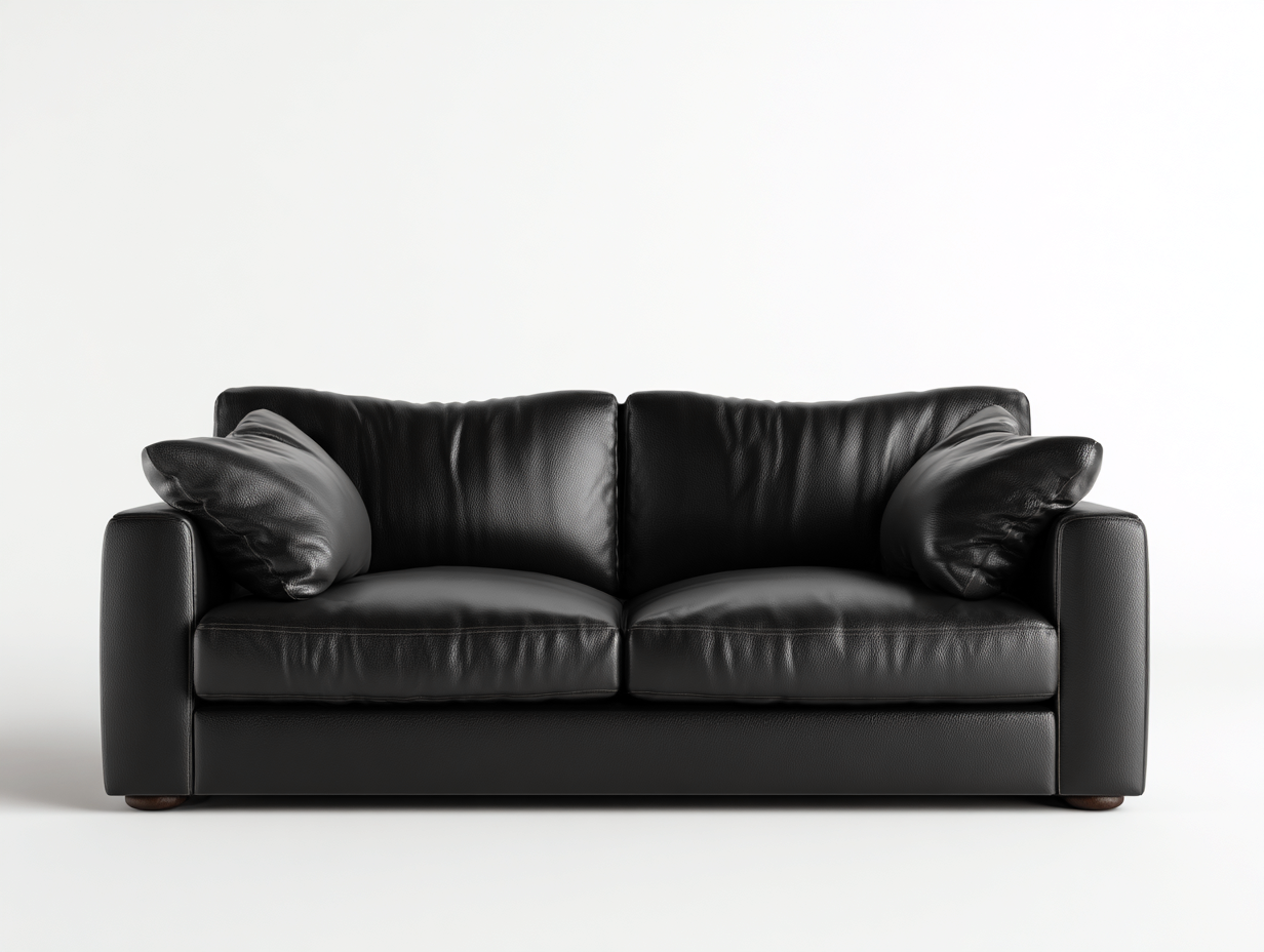 Loveseat upholstered leather loveseat 70.1x35.4x33.9 inches - black - modern comfort design-Nestgetyard