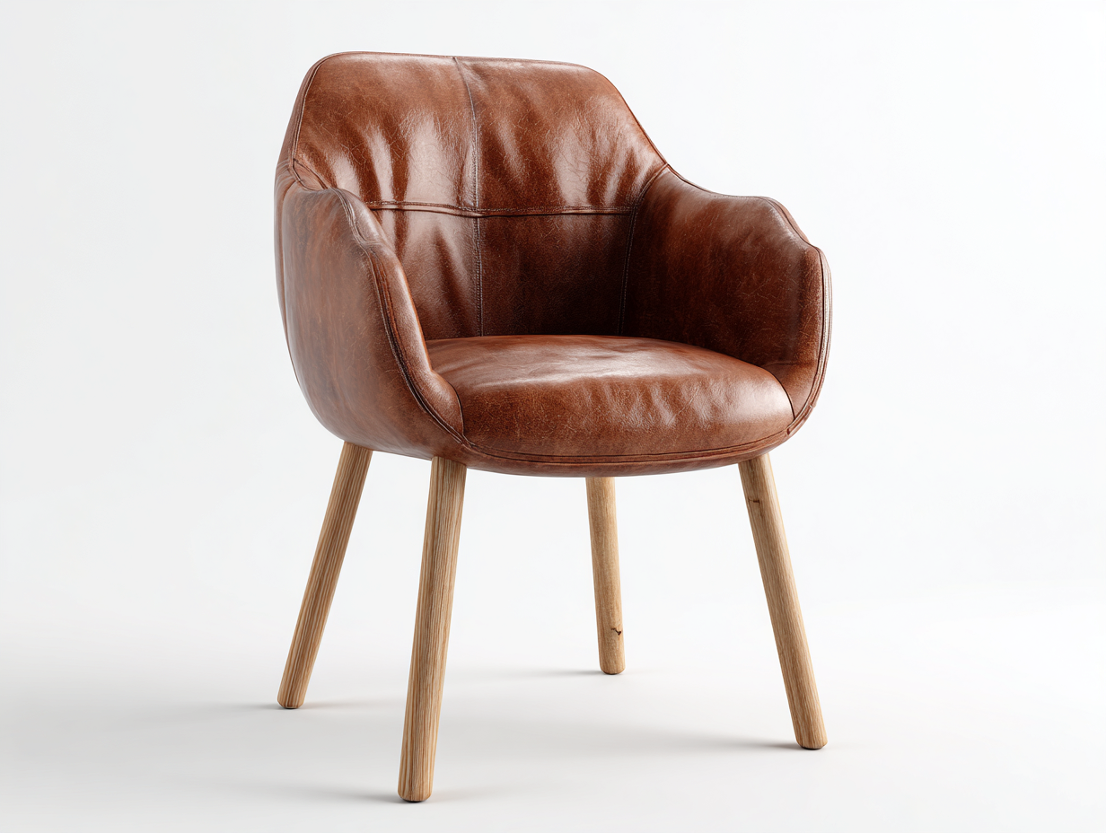 Sedia da pranzo rivestimento similpelle e legno 60x58x82 cm - marrone-legno naturale - design moderno per sala da pranzo-Casamyhaus