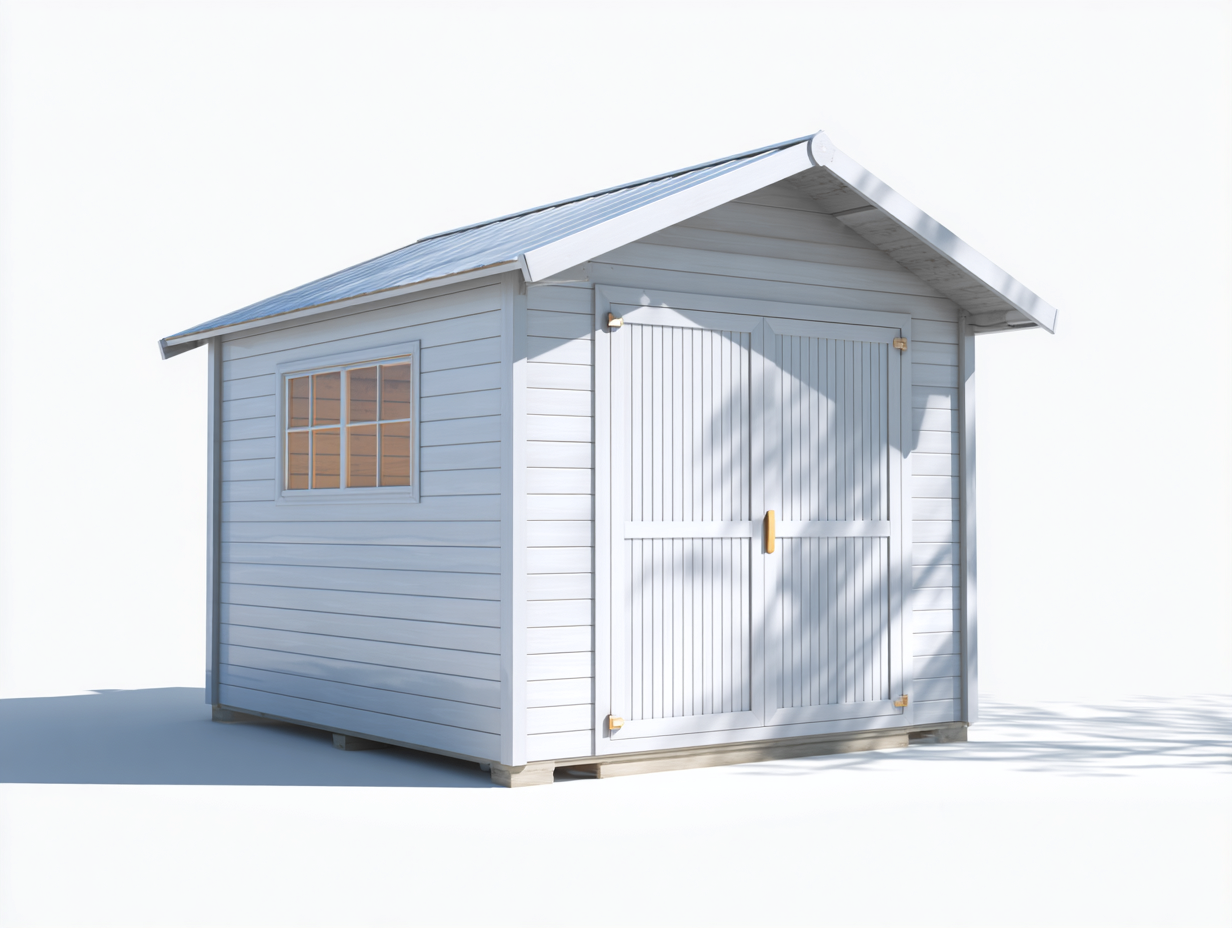 Casetta da giardino in legno 200x150x210 cm - bianco - struttura funzionale per esterno-Casamyhaus