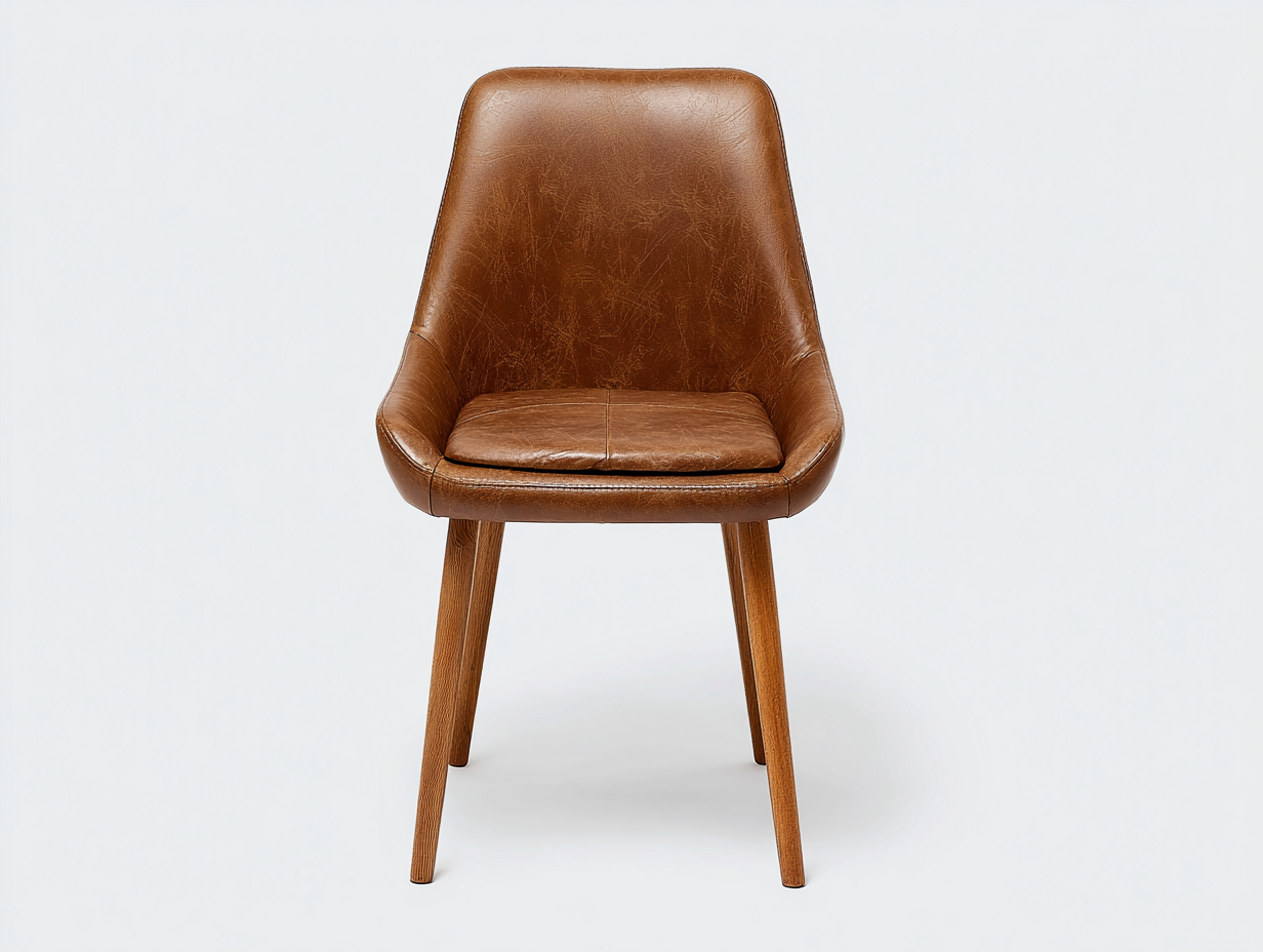 Sedia da pranzo 50x58x84 cm in similpelle e legno - marrone - stile moderno per sala da pranzo-Casamyhaus