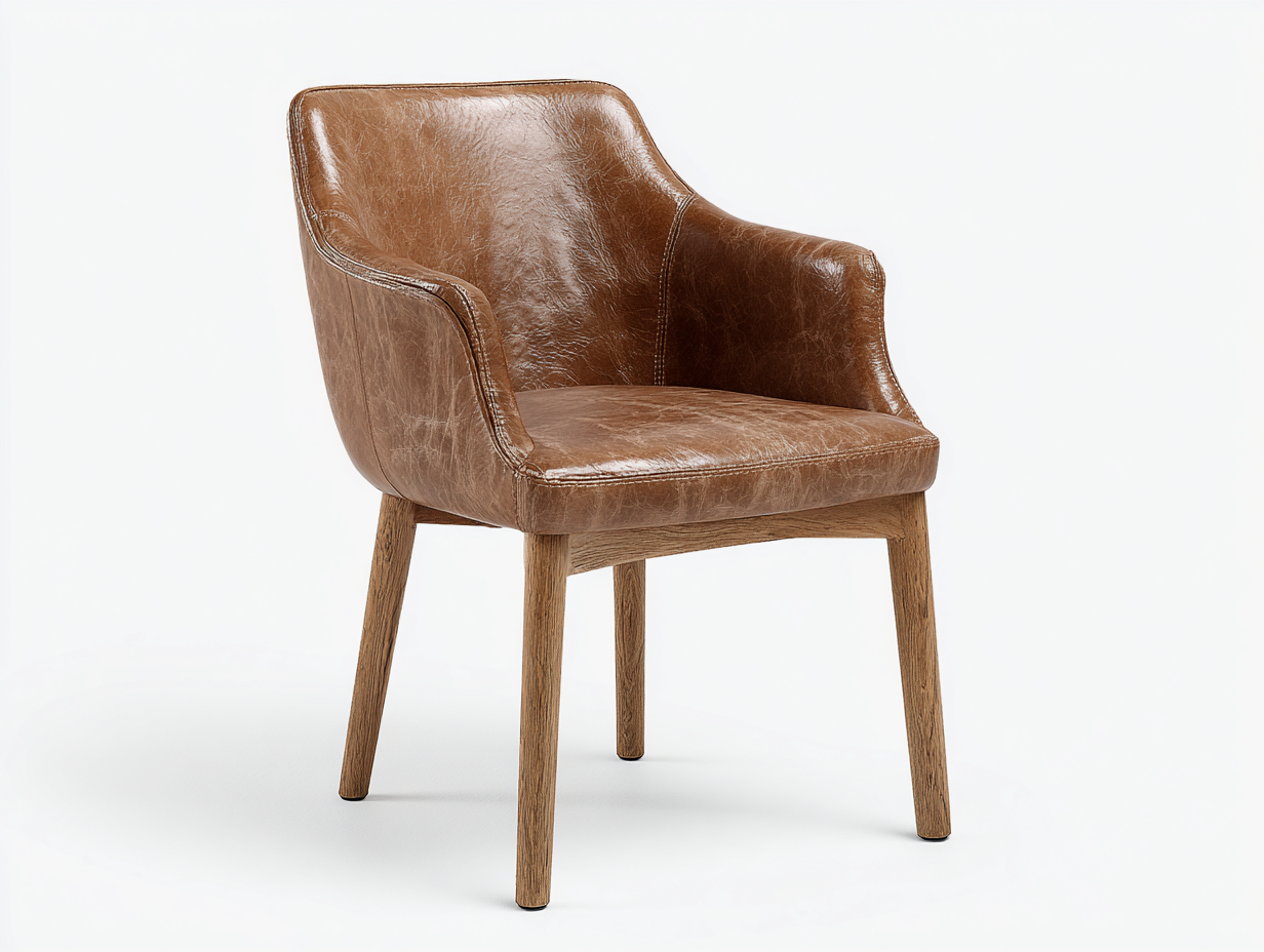 Sedia da pranzo con braccioli seduta imbottita 58x60x82 cm - marrone - stile contemporaneo per zona pranzo-Casamyhaus