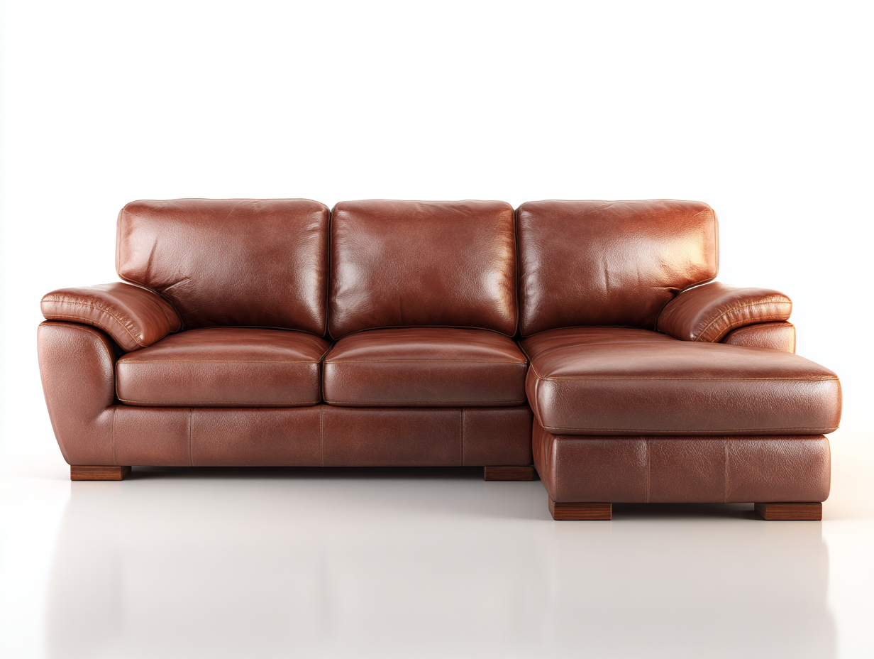 Sectional Sofas upholstered leather sectional sofa 102.0x64.0x34.0 inches - brown - modern comfort design-Casaupio