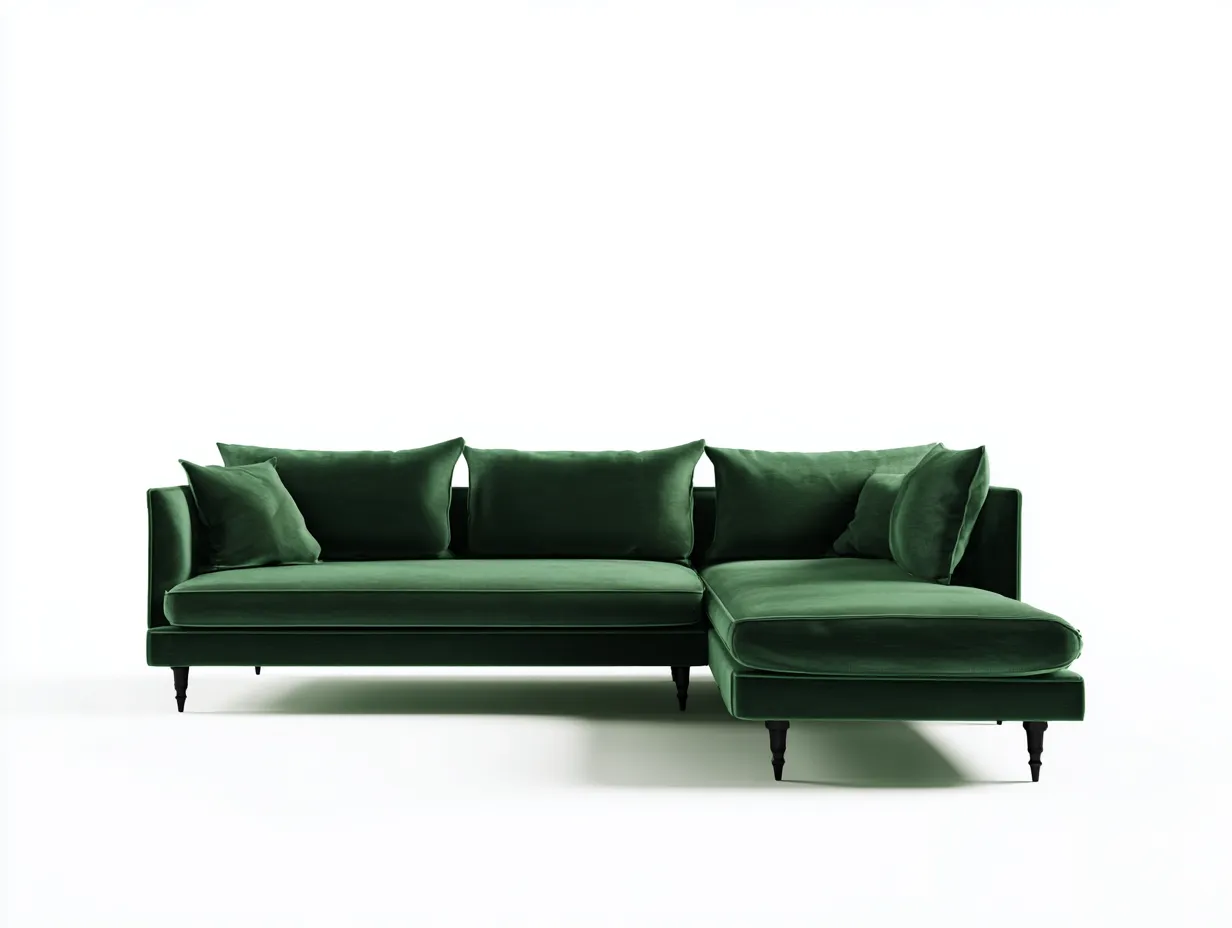 Sectional Sofas Upholstered Fabric 104x66x34 inches - Green - Contemporary Lounge Seating-Casaupio