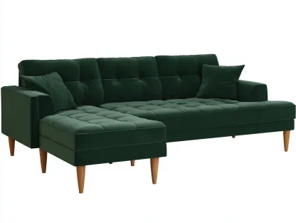 Sectional Sofas fabric upholstered sectional sofa 90x60x33 inches - green - modern sectional seating for living room-Casaupio