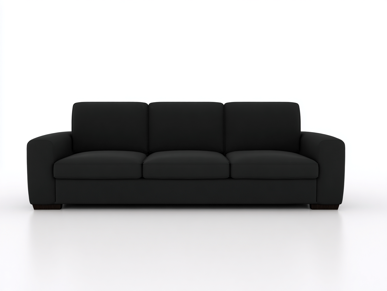 3 Seat Sofa upholstered fabric sofa 84.0x36.0x34.0 inches - black - modern minimalist design-Casaupio
