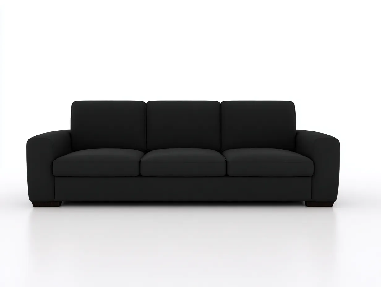 3 Seat Sofa upholstered fabric sofa 84.0x36.0x34.0 inches - black - modern minimalist design-Casaupio