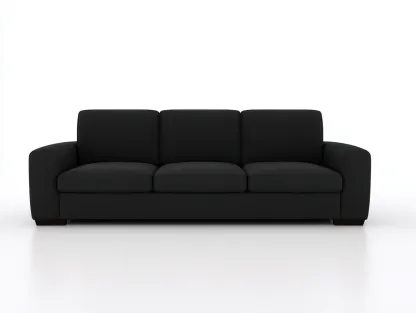 3 Seat Sofa upholstered fabric sofa 84.0x36.0x34.0 inches - black - modern minimalist design-Casaupio