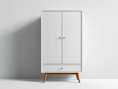 2 Door Wardrobes solid wood construction 35x19x71 inches - white-wood - modern storage for bedroom-Casaupio