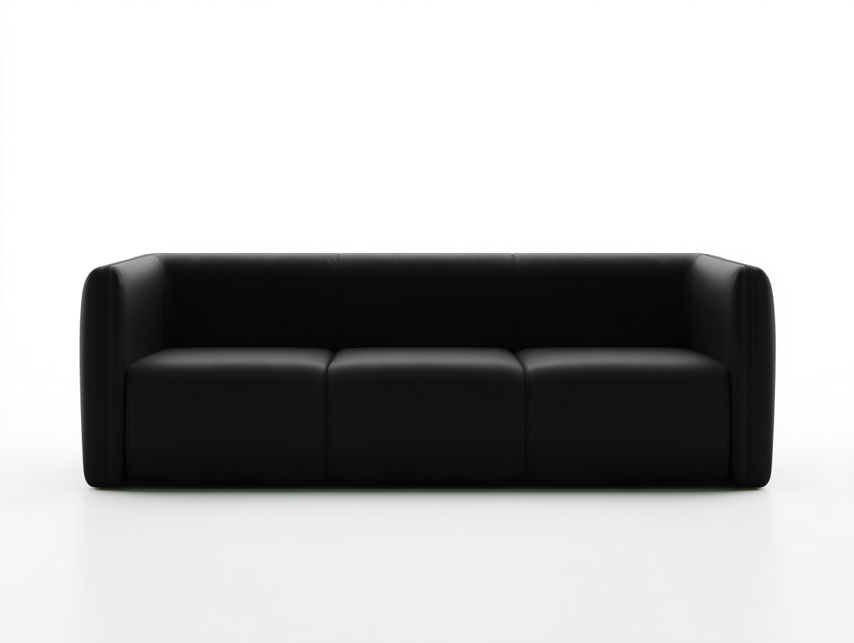 3 Seat Sofa genuine leather upholstery 84x36x32 inches - black - modern seating for living room-Casaupio