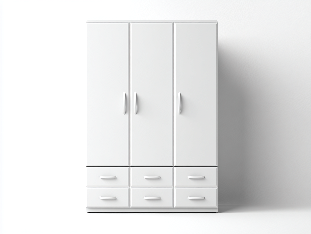 3 Door Wardrobes modern storage wardrobe cabinet 47.2x22.0x74.8 inches - white - minimalist design-Casaupio