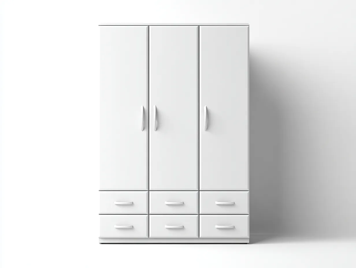 3 Door Wardrobes modern storage wardrobe cabinet 47.2x22.0x74.8 inches - white - minimalist design-Casaupio