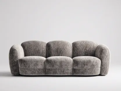 3 Seat Sofa Upholstered Fabric 84x38x34 inches - Gray - Modern Comfort Seating-Casaupio