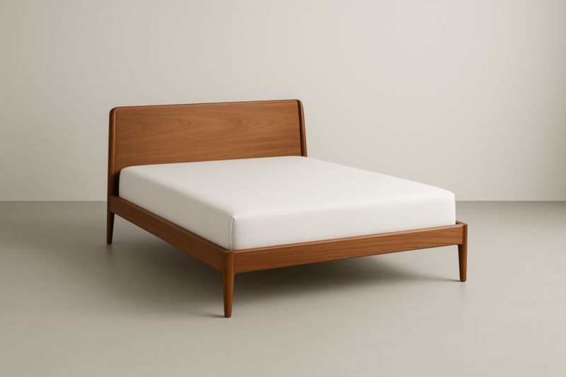 Lit double en bois de noyer