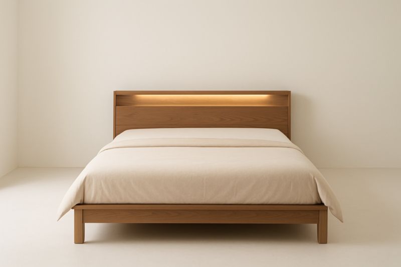 Lit en bois avec éclairage LED intégré
