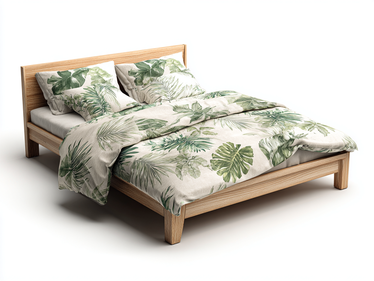 Queen Bed Solid Wood Frame 84x64x40 (inches) - Natural Wood - Modern Bedroom Design-Havenmyden