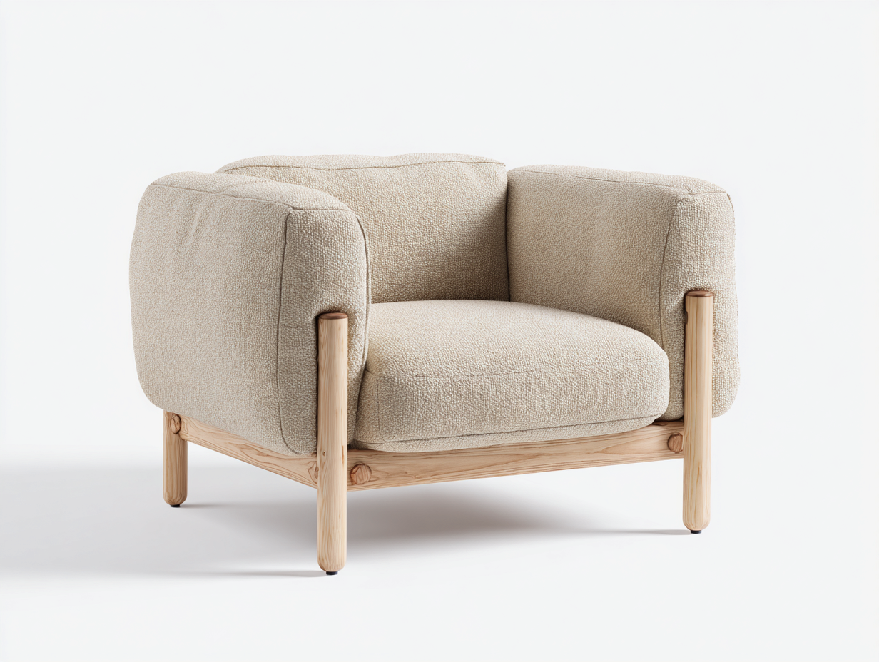 Lounge Armchairs upholstered fabric armchair 32.7x31.5x28.3 inches - beige - modern lounge design-Havenmyden