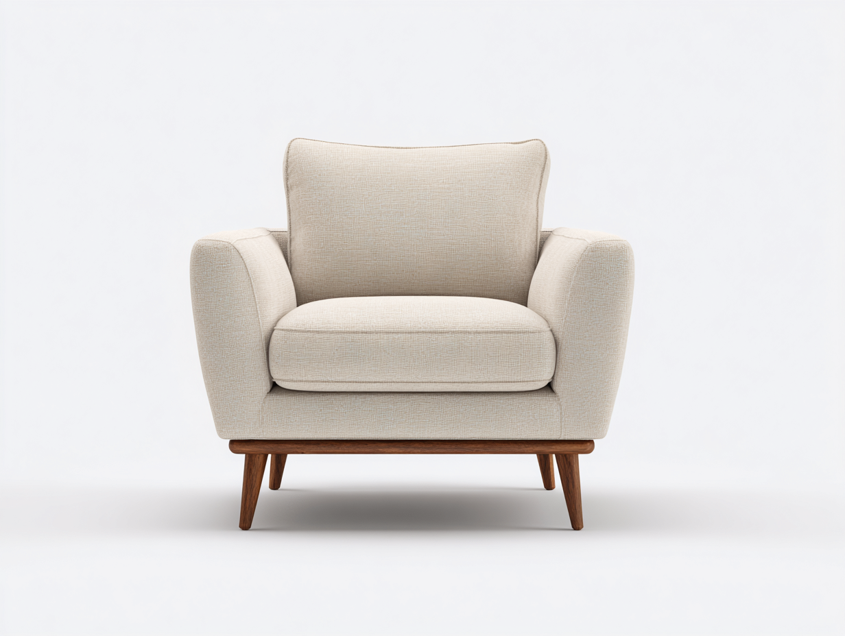 Lounge Armchairs fabric upholstered lounge armchair 30x28x32 inches - beige - modern comfortable seating for living room-Havenmyden