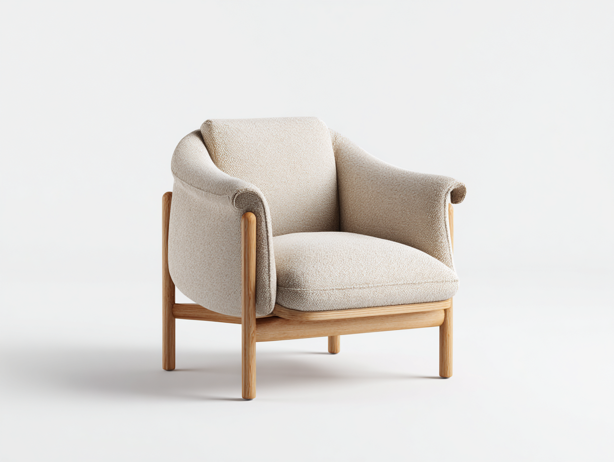 Lounge Armchairs fabric upholstery wood frame 30x32x31 inches - beige - modern comfort seating-Havenmyden