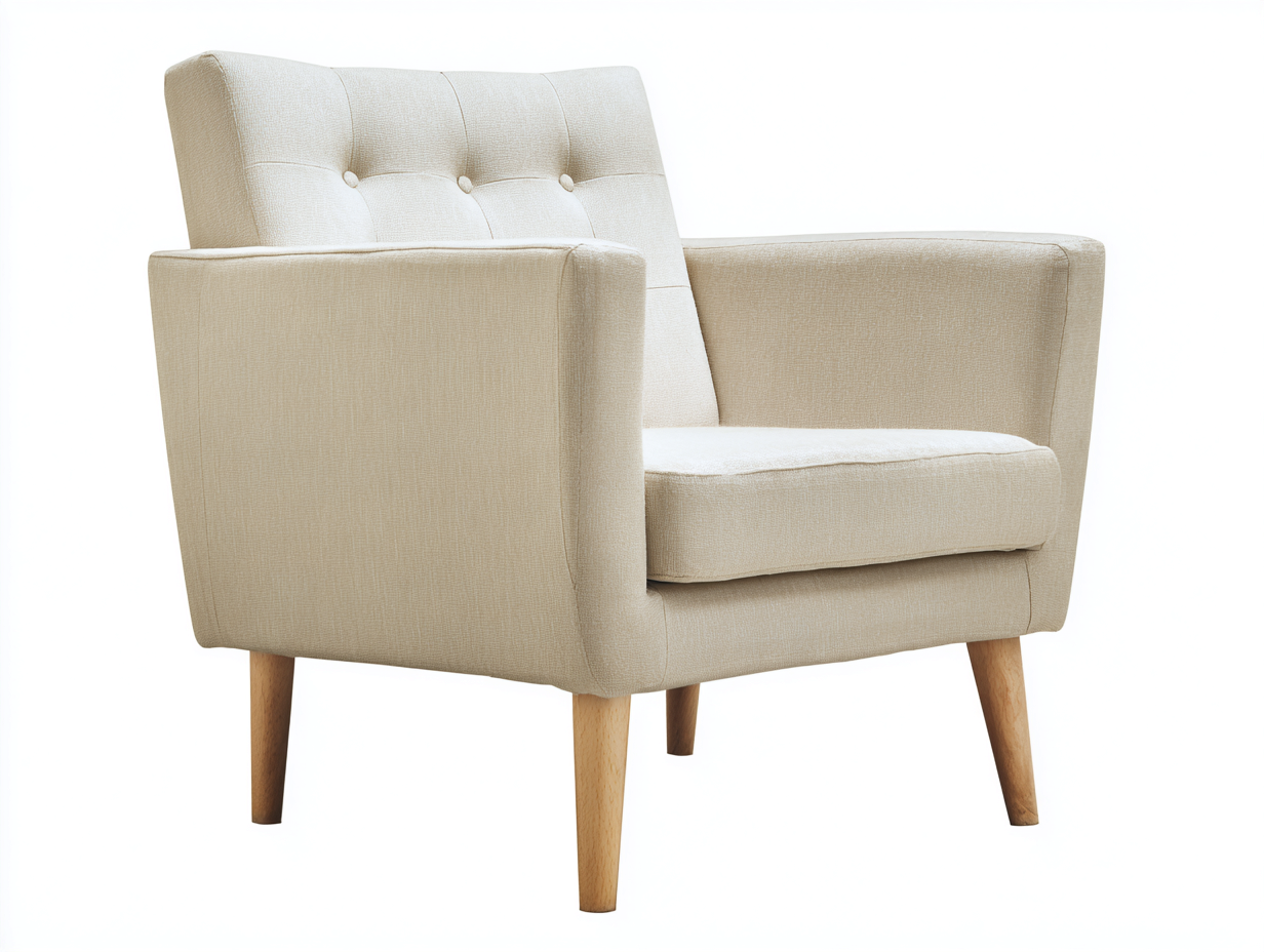 Lounge Armchairs Upholstered Fabric 31x33x34 inches - Beige - Modern Compact Lounge Seating-Havenmyden