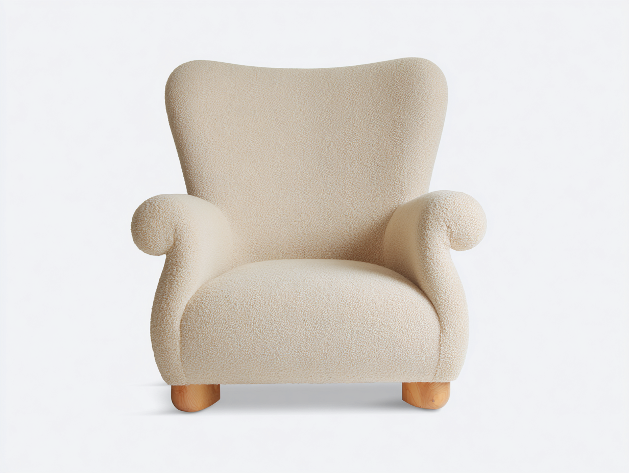 Lounge Armchairs fabric upholstery solid wood base 31x33x34 inches - cream - modern lounge seating-Havenmyden