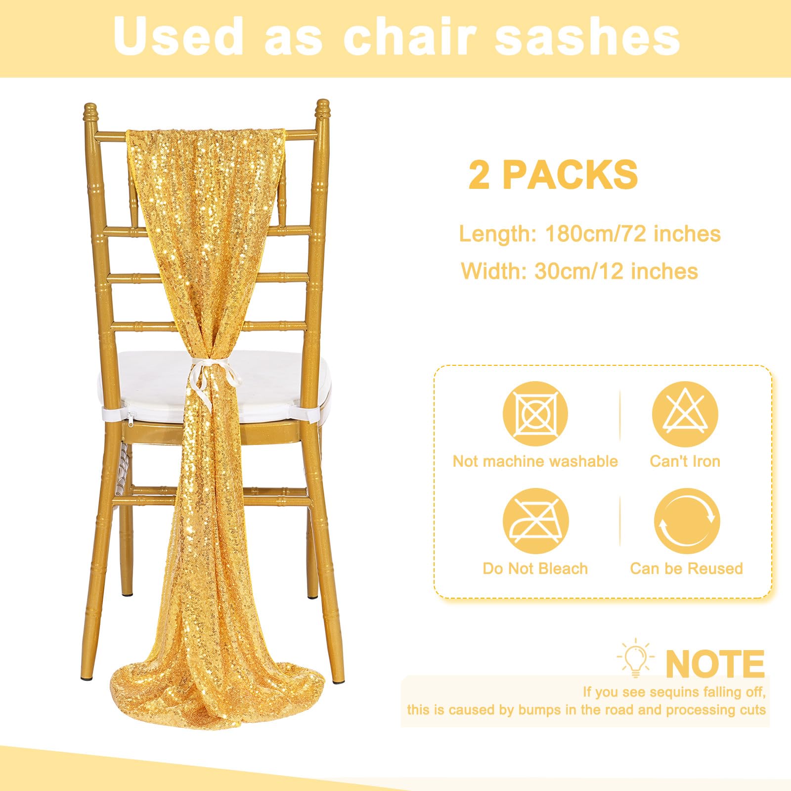 Sequin Table Runners 2 Pieces Table Runners Inch Glitter Dining Table Cover for Party Wedding Birthday Reception Banquet Decoration Spring Party Chair Sashes