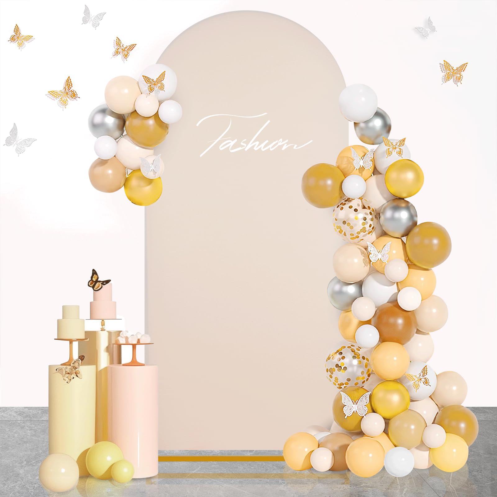 Arch Backdrop Cover Spandex Fitted Wedding Arch Covers Balloon Round Top Chiara Arch Backdrop Fabric for Bridal Shower Wedding Birthday Party Stage Decorations