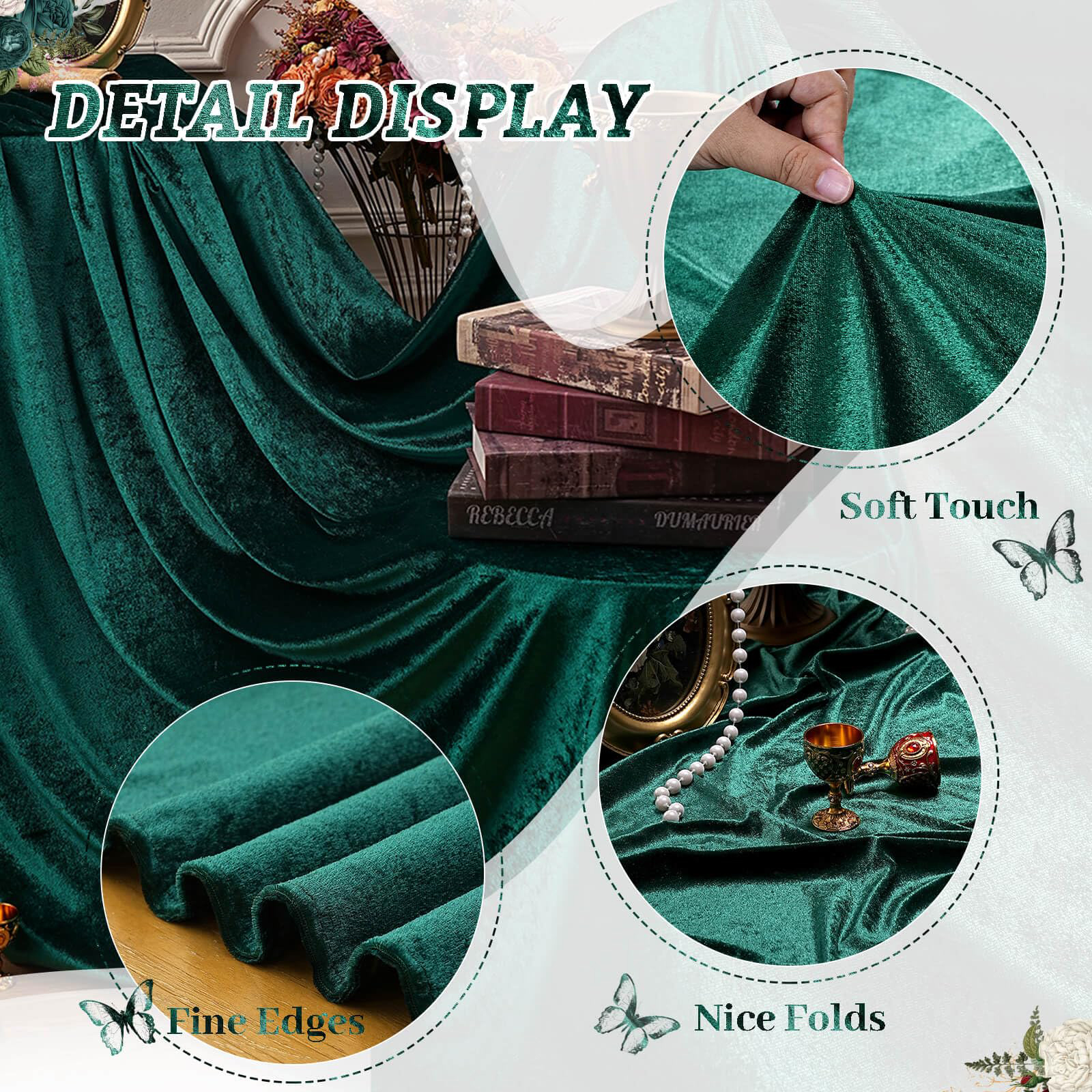 Velvet Tablecloth 60 x 102 Inch Lush Panne Rectangular Table Cloth for Banquet Party Wedding Baby Shower Decorations