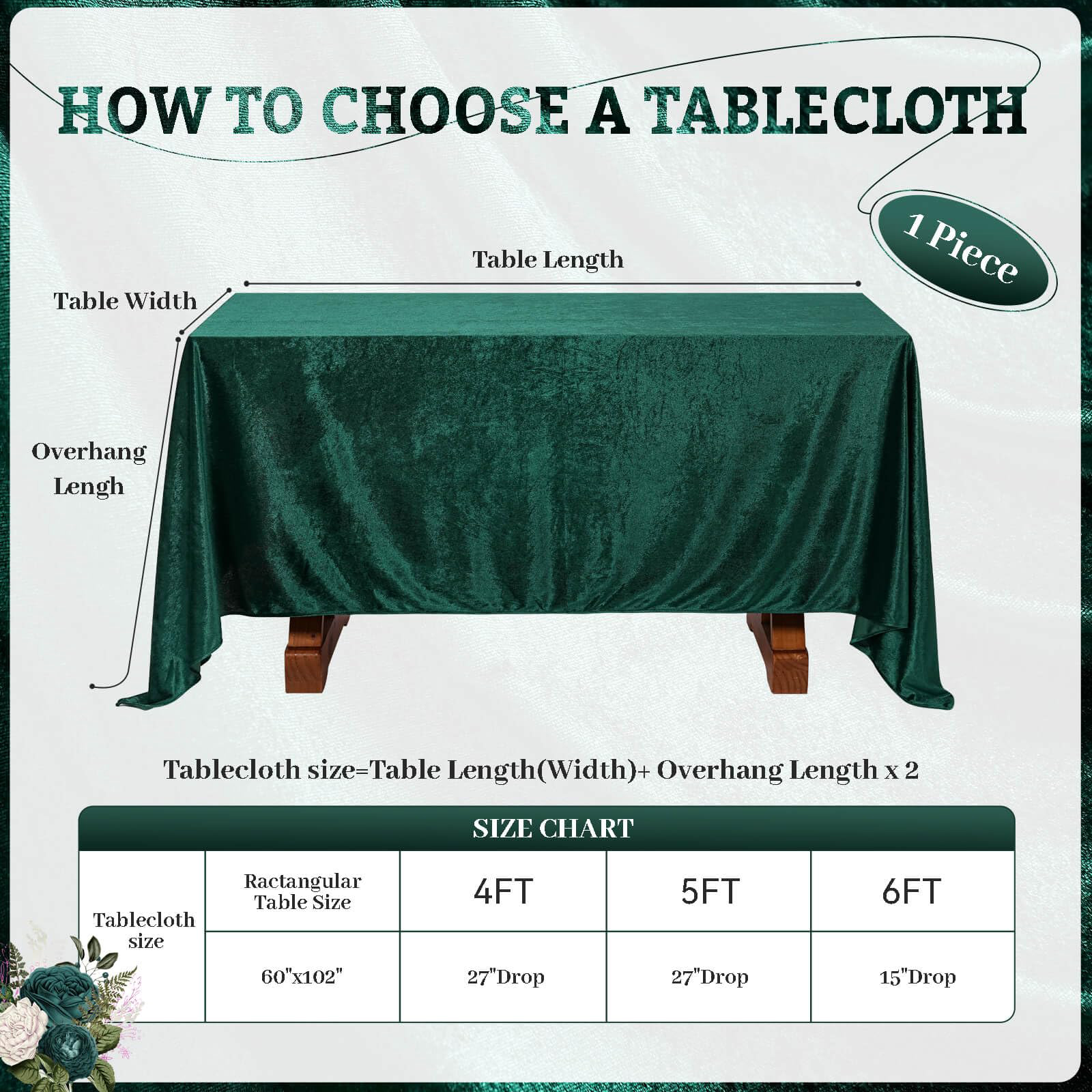 Velvet Tablecloth 60 x 102 Inch Lush Panne Rectangular Table Cloth for Banquet Party Wedding Baby Shower Decorations