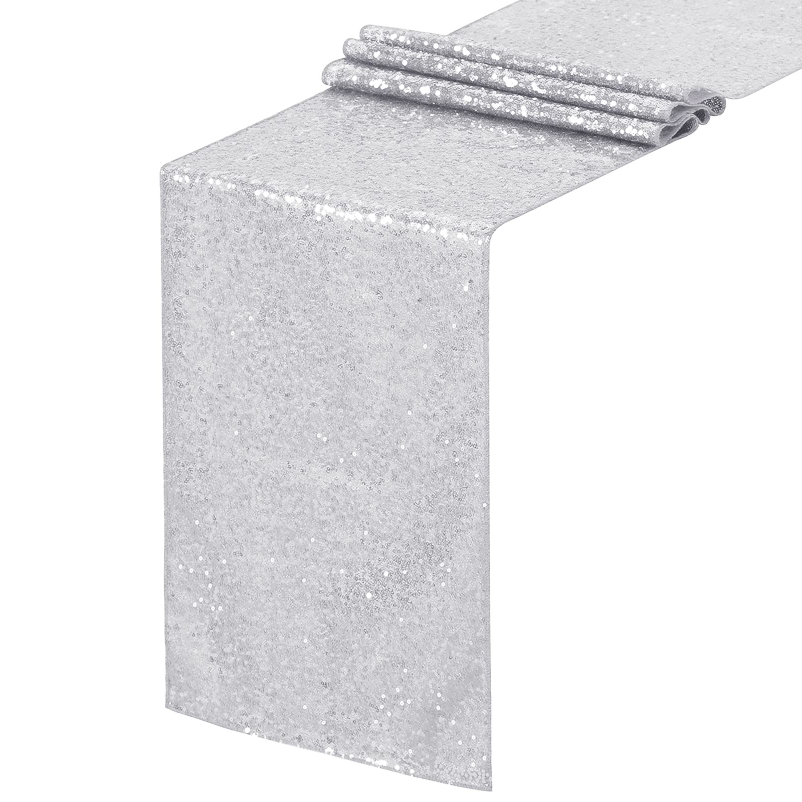 Sequin Table Runners 2 Pieces Table Runners Inch Glitter Dining Table Cover for Party Wedding Birthday Reception Banquet Decoration Spring Party Chair Sashes